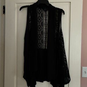 AB Studio Black Lace Vest Size XL